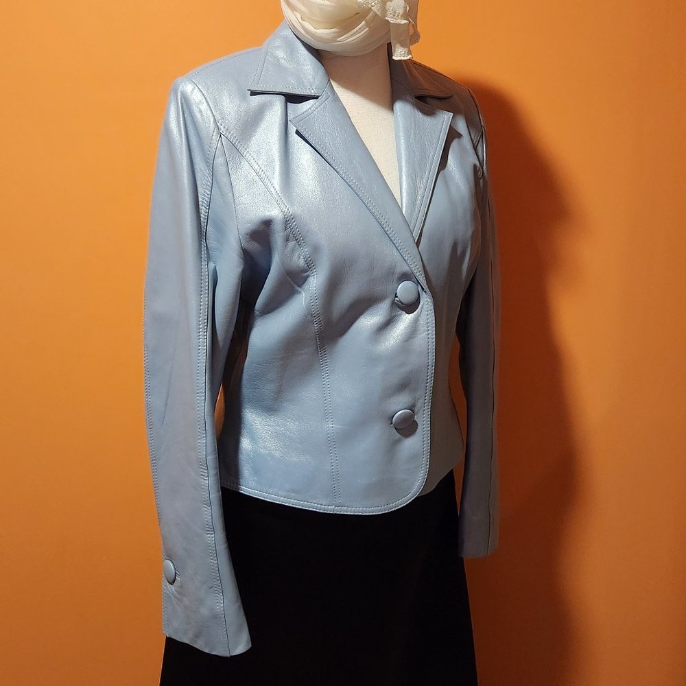 AUSTIN  REED leather jacket size 12  & free scarf